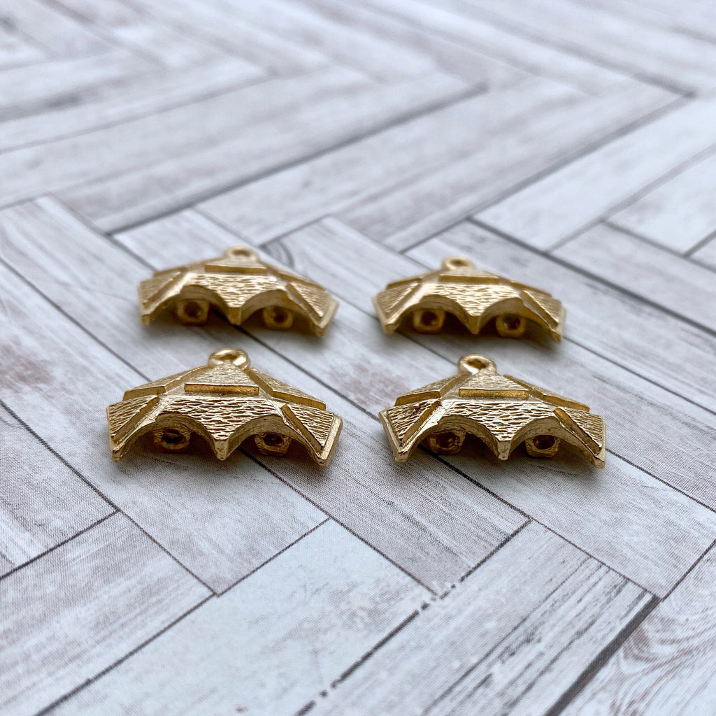 2 Pairs Of Brass Plated Connector Pendants (MP156)