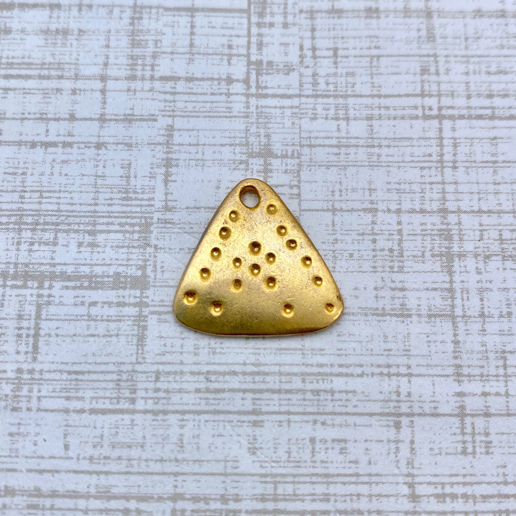 4 Brass Plated Triangle Shaped Pendants (MP157)