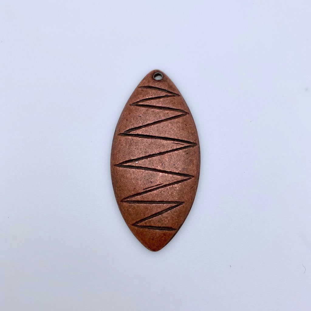 Oval Copper Plated Zig Zag Pendant (MP171)