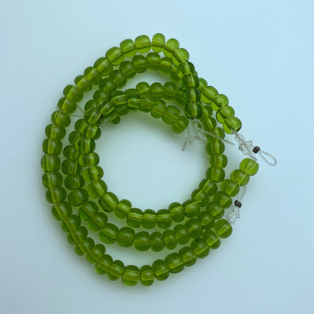 Vintage Translucent Green Czech Glass Beads (4x6mm) (GCG31)