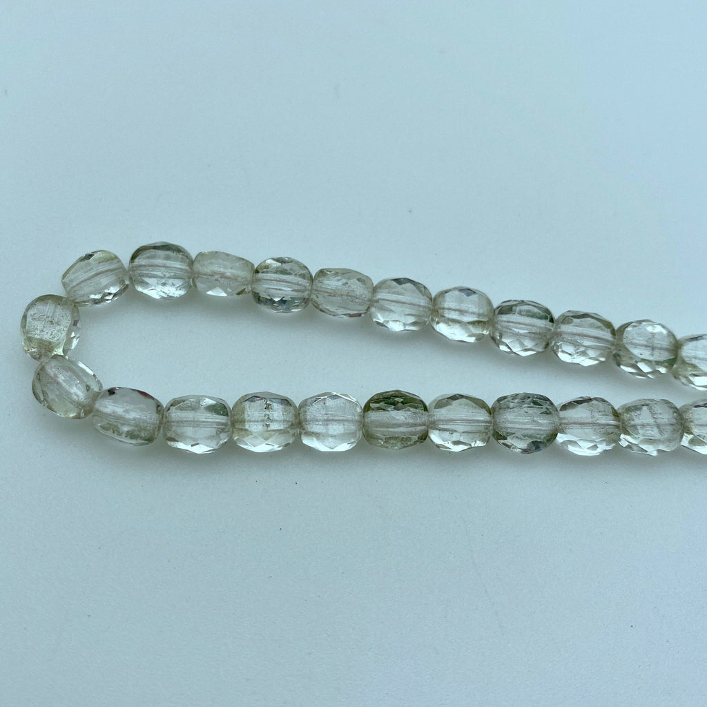 Faint Green Faceted Czech Glass Beads (6mm) (GCG41)