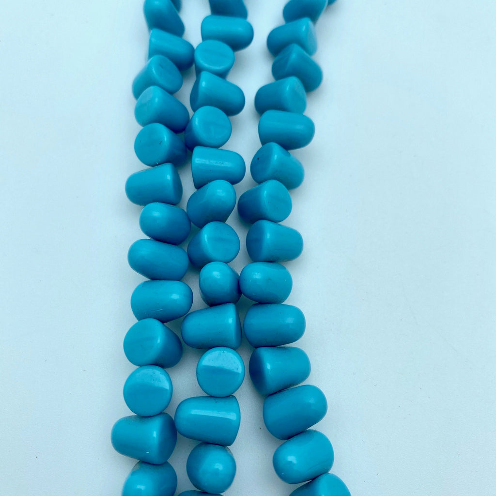 Vibrant Blue Gumdrop Czech Glass Beads (8x10mm) (SCG62)