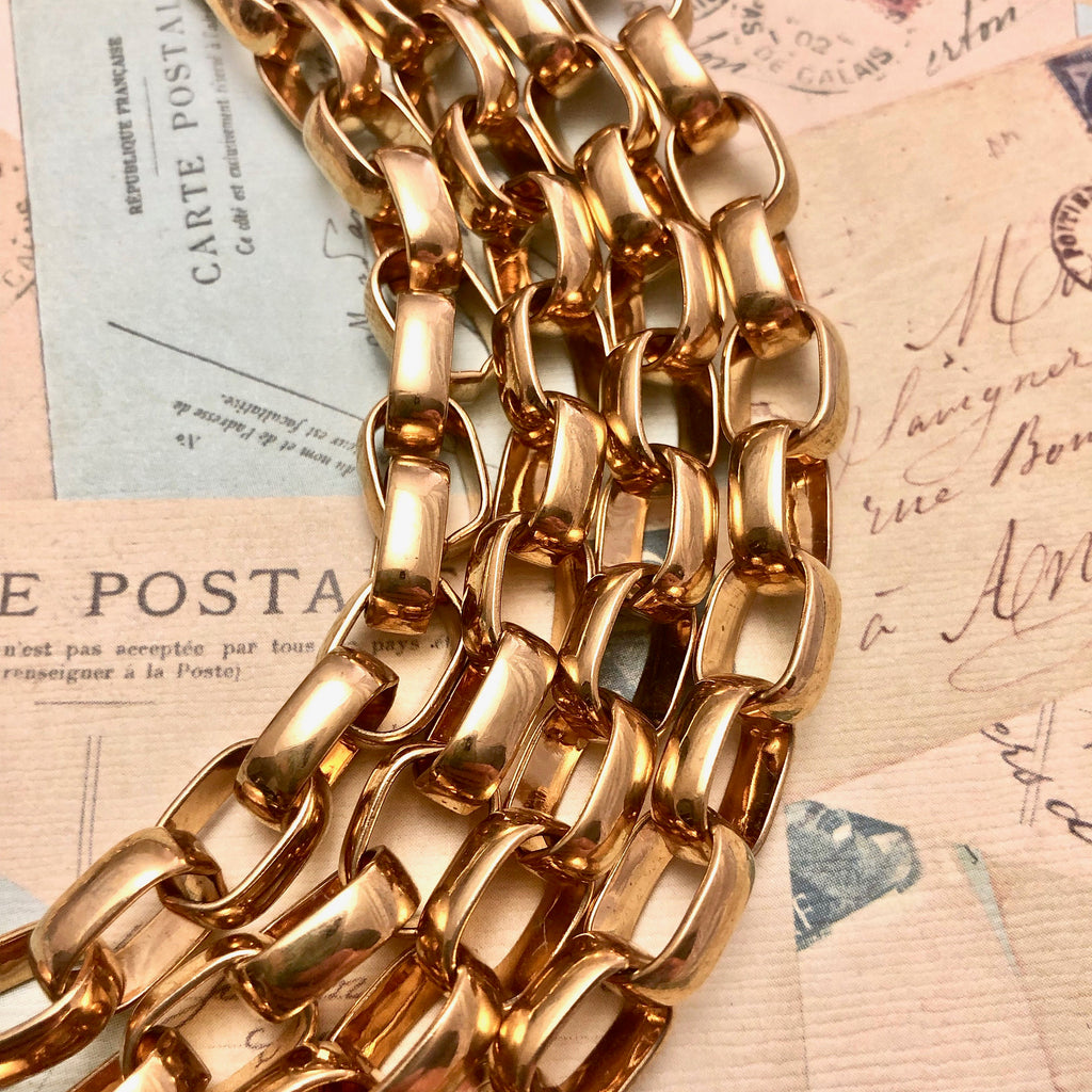 Shiny Vintage Oval Brass Plated Chain 8x11mm (Sold By The Foot) (BRA8)