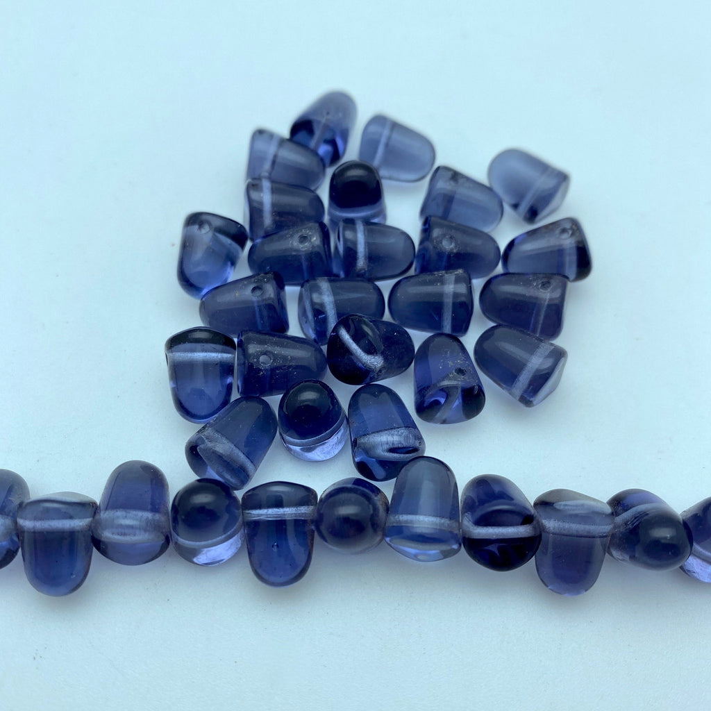 Purple Translucent Gumdrop Czech Glass Beads (8x10mm) (SCG53)