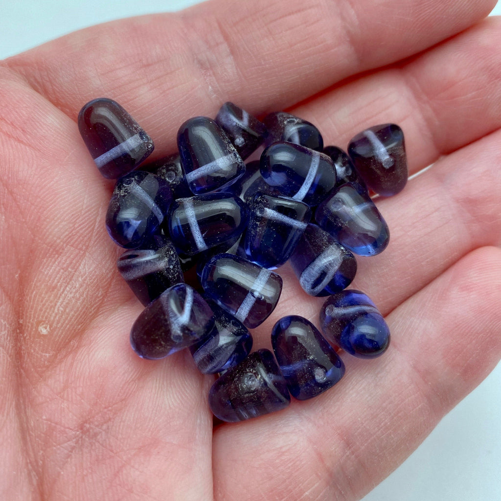 Purple Translucent Gumdrop Czech Glass Beads (8x10mm) (SCG53)