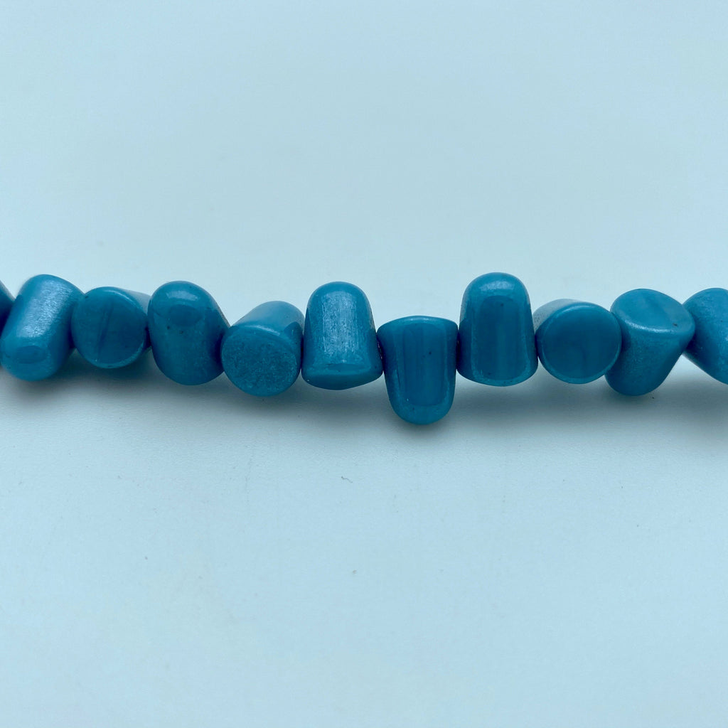 Cerulean Blue Gumdrop Czech Glass Beads (8x10mm) (SCG58)