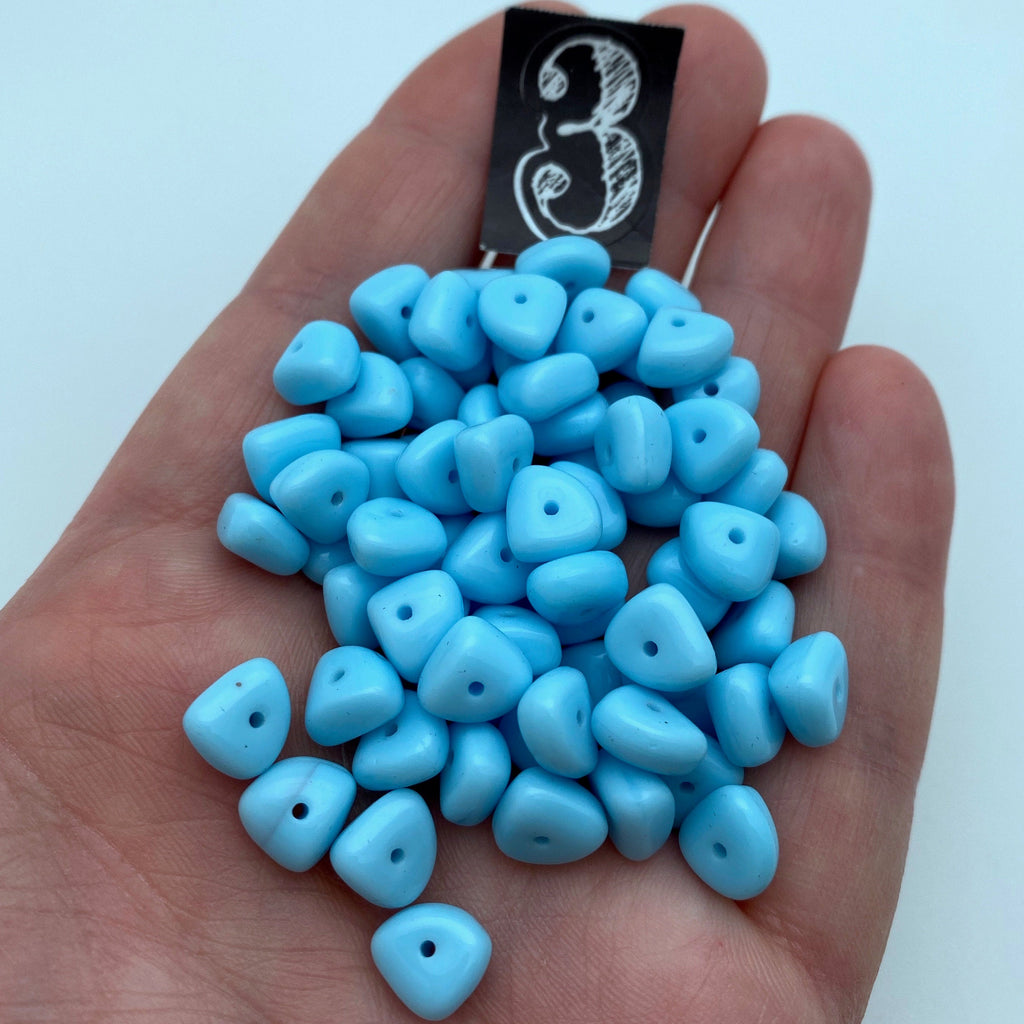 Vintage Turquoise Baby Blue Czech Glass Beads (5x8mm) (BCG5)