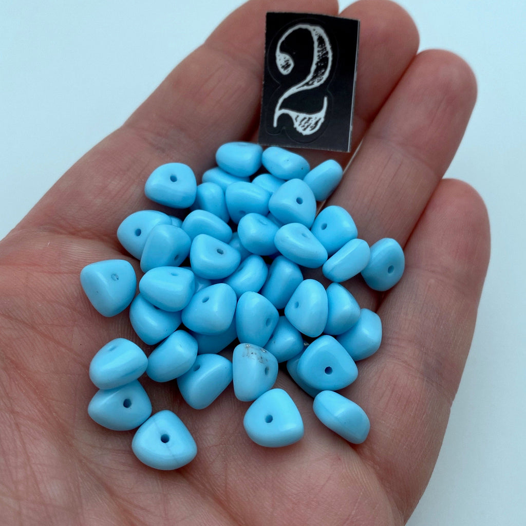 Vintage Turquoise Baby Blue Czech Glass Beads (5x8mm) (BCG5)