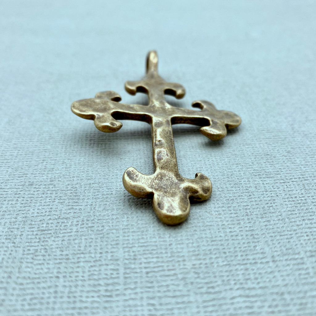 Bronze Colored Eclectic Metal Cross Pendant (Available In 2 Options) (MC1)
