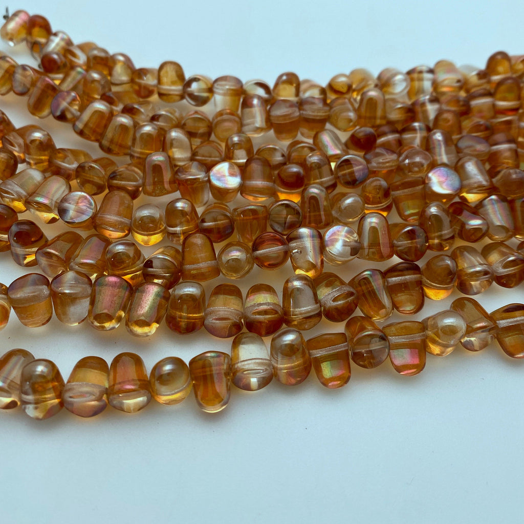 Translucent Candy Orange Gumdrop Czech Glass Beads (7x10mm) (SCG78)