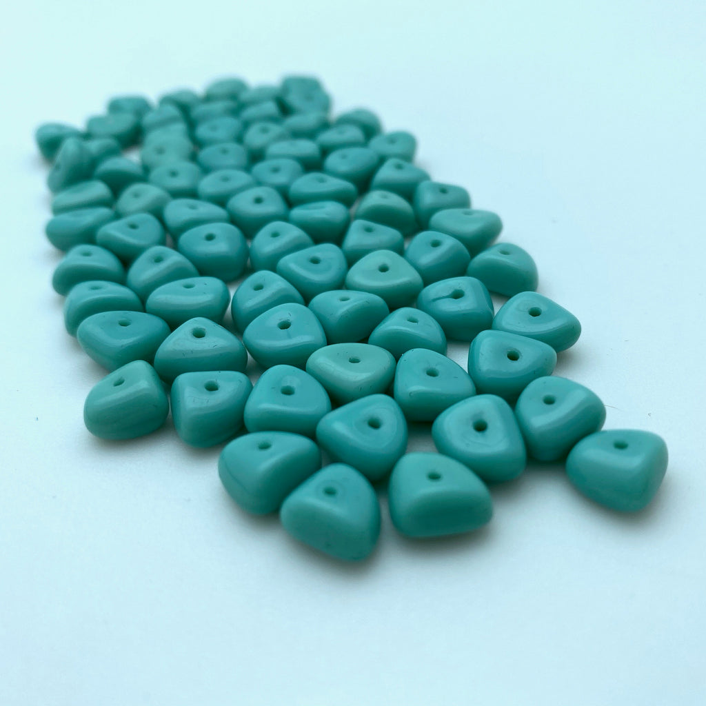 Vintage Turquoise Blue Czech Glass Beads (5x8mm) (BCG4)