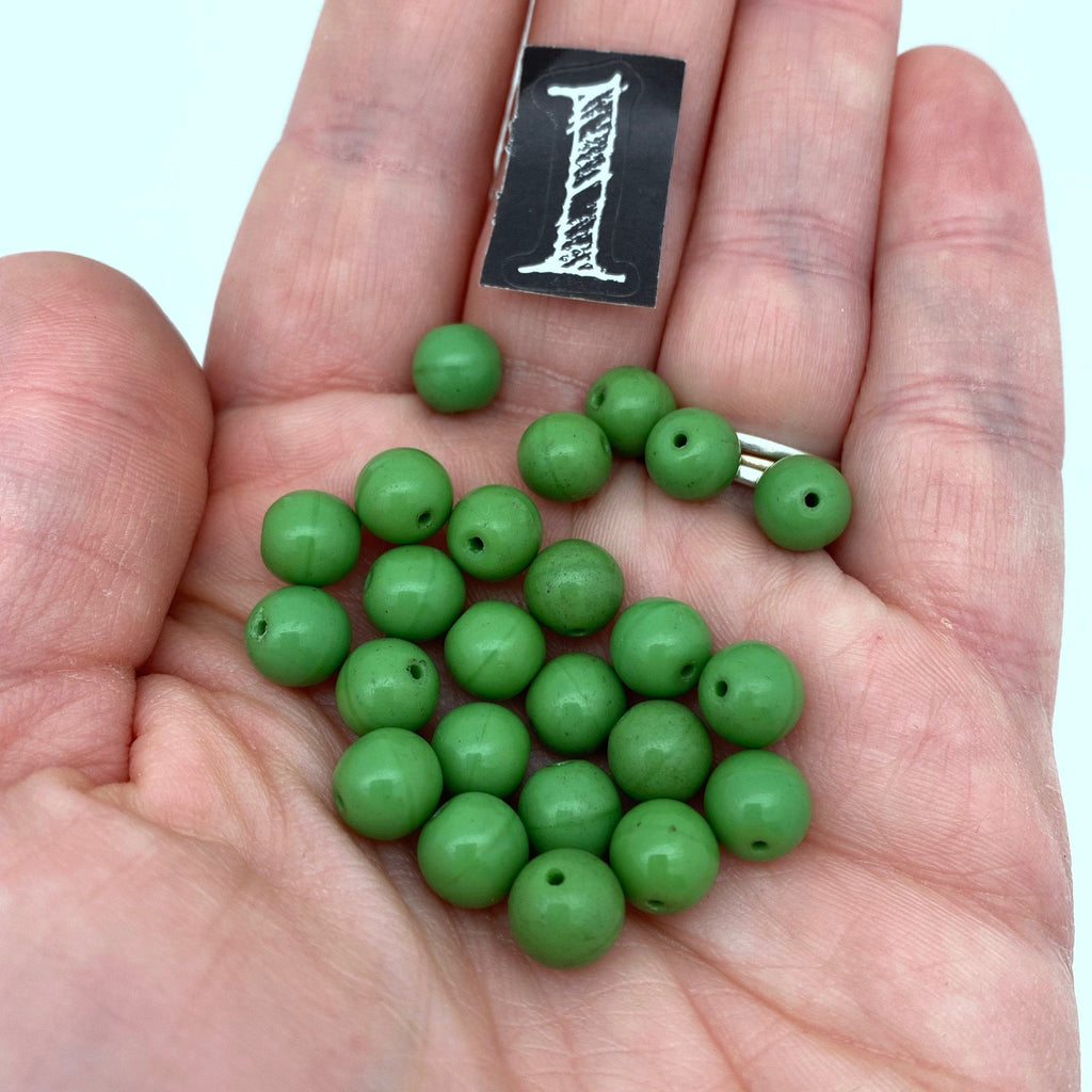Vintage Crocodile Green Japanese Spacer Beads (7mm) (GJG6)