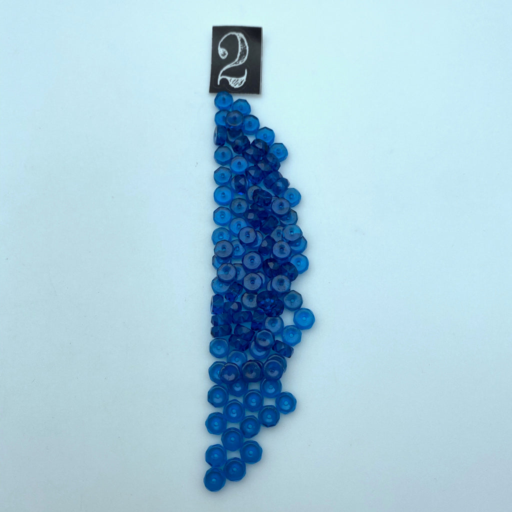 Faceted Arctic Blue Elongated Oval Czech Glass Beads (7x12mm) (BCG145)