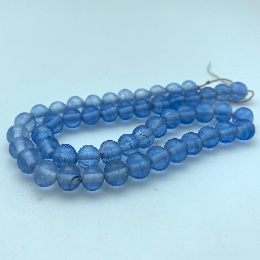 Vintage Olympic Blue Translucent Czech Glass Beads (7mm) (BCG188)