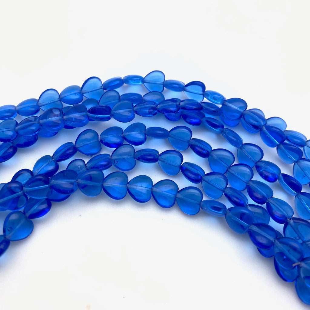 Smooth Translucent Sapphire Blue Czech Glass Beads (8x9mm) (BCG60)