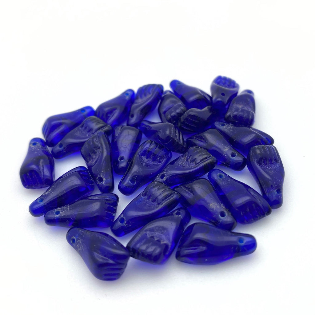 Vintage Admiral Blue Top Drilled Czech Glass Beads (7x15mm) (BCG67)