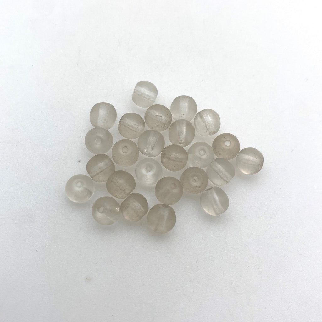 Vintage Translucent Clear Round Czech Glass Beads (5x6mm) (CCG3)