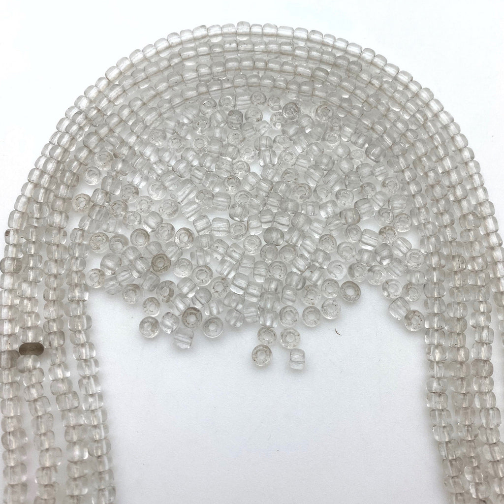 Vintage Clear Translucent Czech Glass Seed Beads (3x4mm) (CCG28)