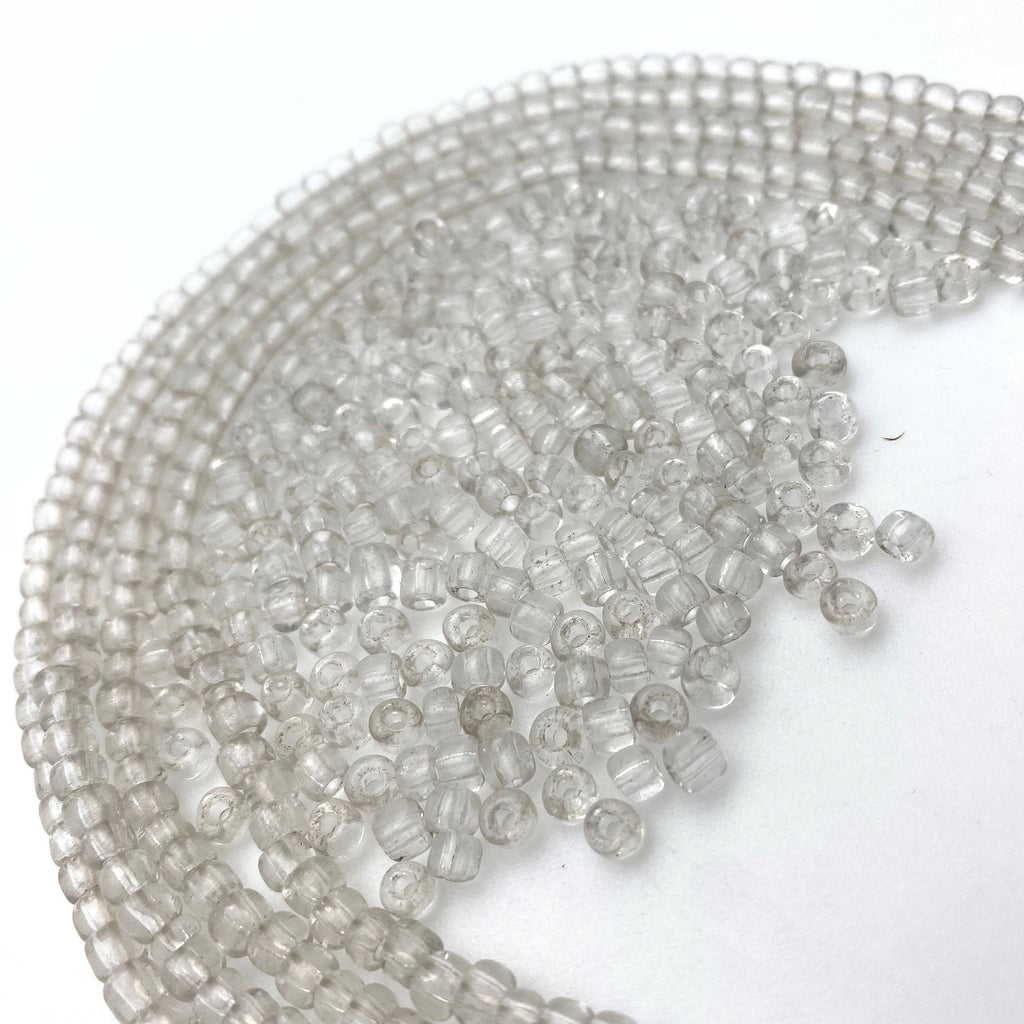 Vintage Clear Translucent Czech Glass Seed Beads (3x4mm) (CCG28)