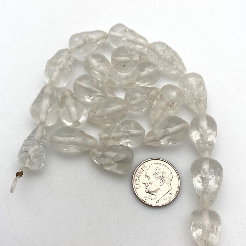 Vintage Translucent Bubbly Teardrop Czech Glass Beads (10x17mm) (CCG25)