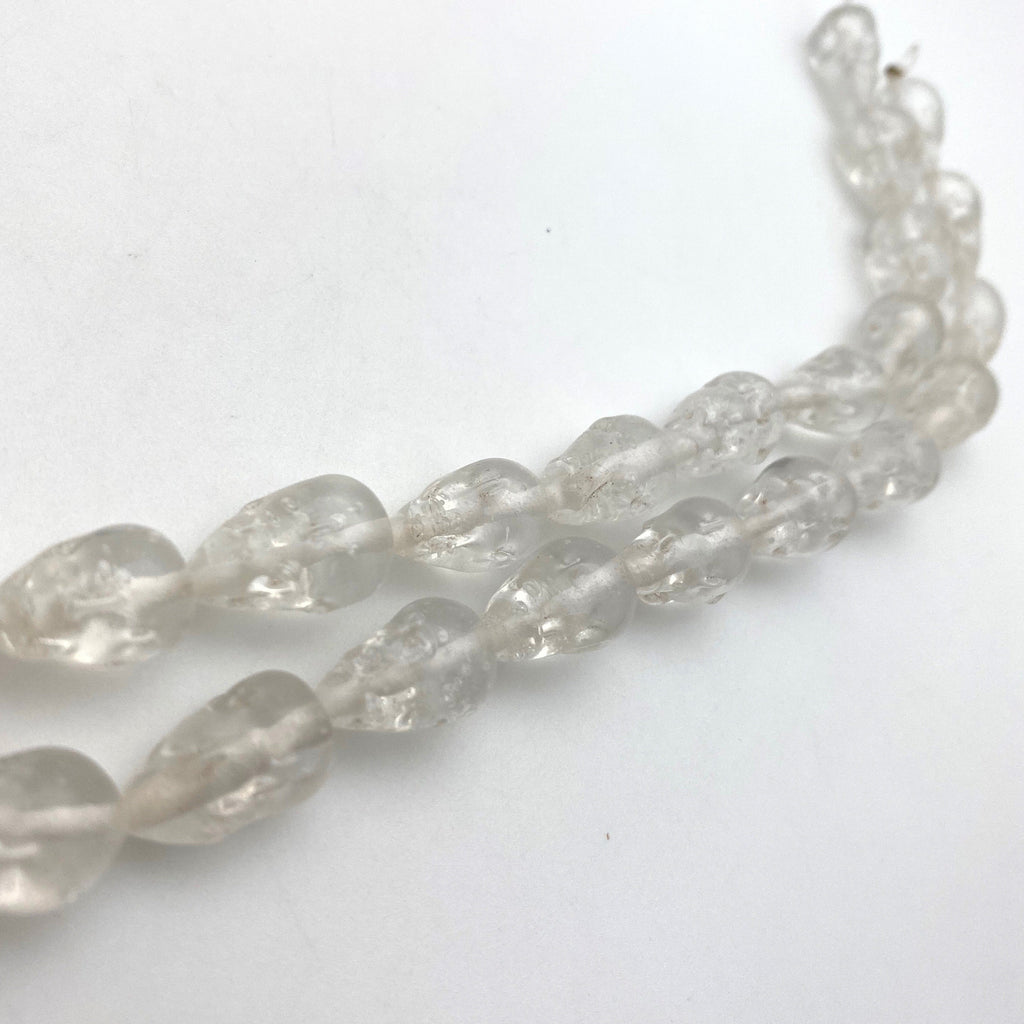 Vintage Translucent Bubbly Teardrop Czech Glass Beads (10x17mm) (CCG25)